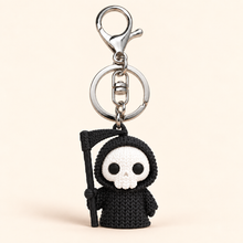 Grim Reaper keychain with silver hardware