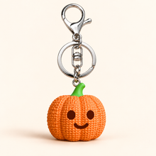Jack-O-Lantern keychain with silver hardware