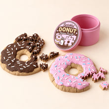 Both donut puzzle options with storage container